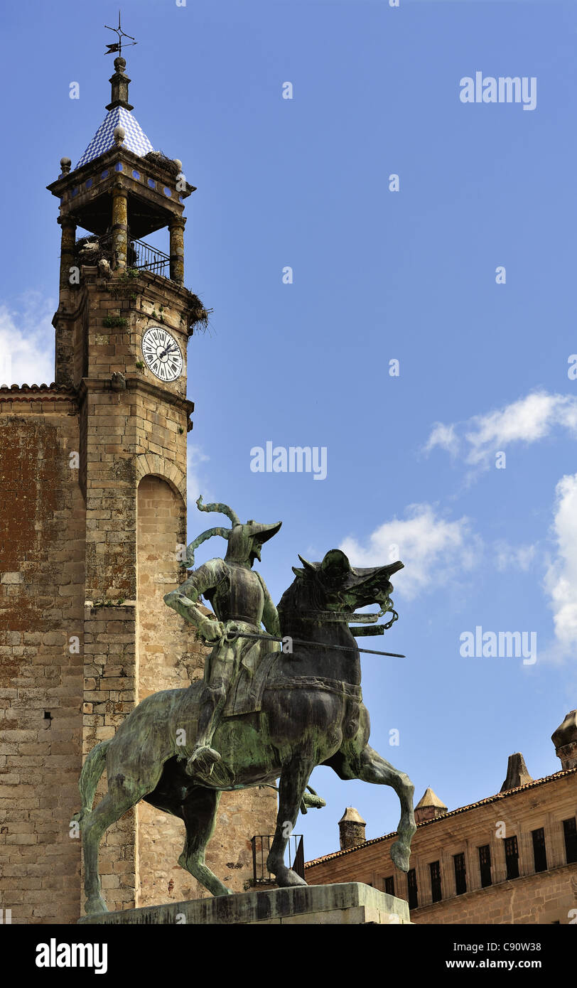 statue of Francisco Pizarro (Trujillo, Extremadura, Spain Stock Photo