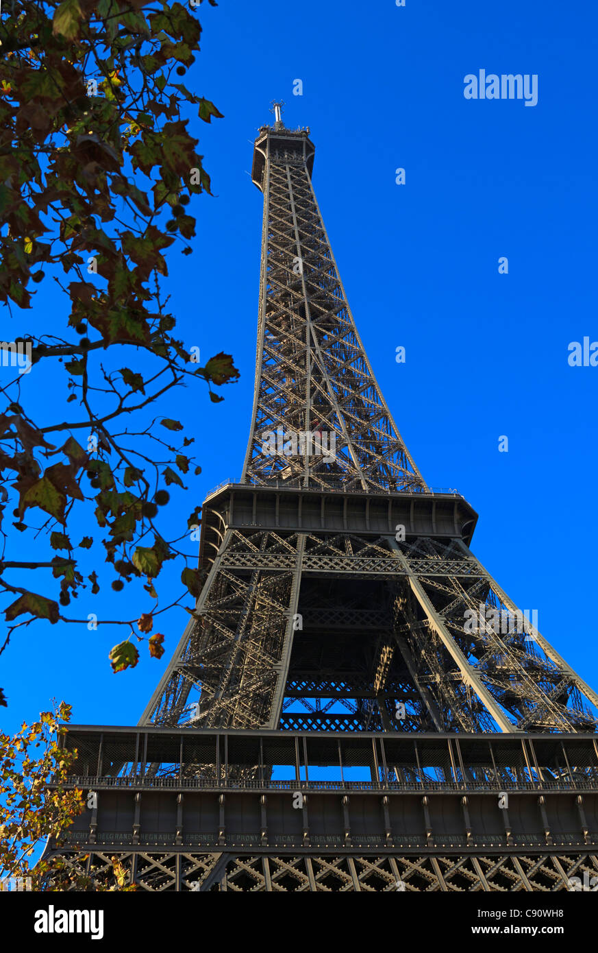 Eiffel Tower in autumn, Paris, France Stock Photo