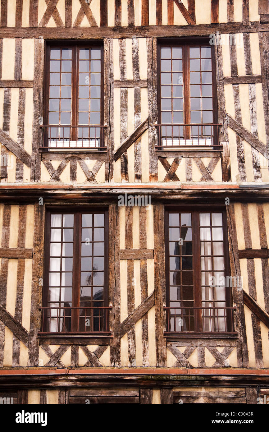 ancient architectural buildings in Troyes France Stock Photo - Alamy