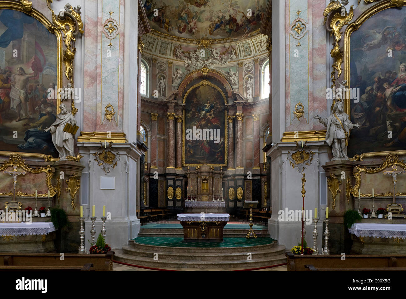 Ettal minster, Benedictine monastry, Ettal, Bavaria, Germany, Europe Stock Photo