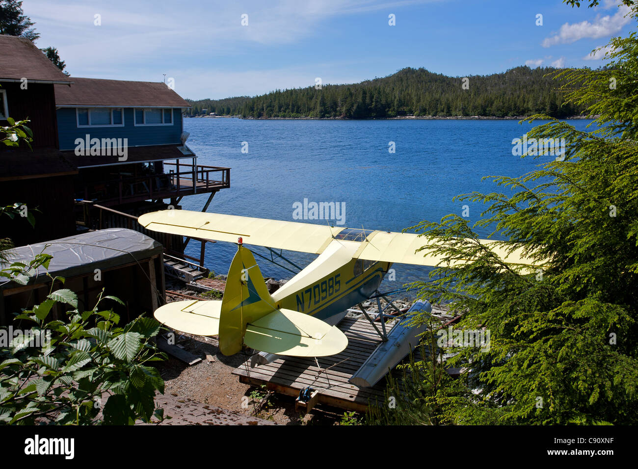Float plane and house. Ketchikan. Alaska. USA Stock Photo