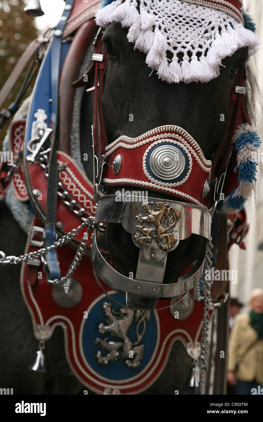 Lowenbrau horse harness seen at the opening ceremony of the Oktoberfest