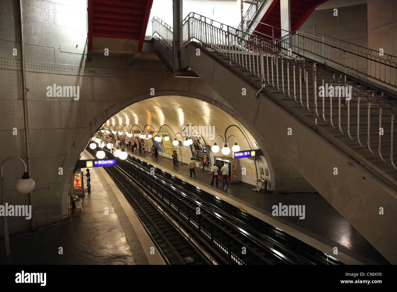 Metro train station below Notre Dame, Paris, France Stock Photo - Alamy