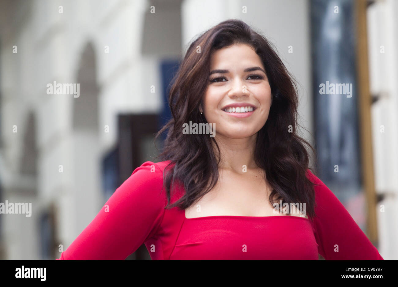 Ugly Betty-star America Ferrera joins the cast of the hit musical 'Chicago' at the Garrick Theatre in London Stock Photo