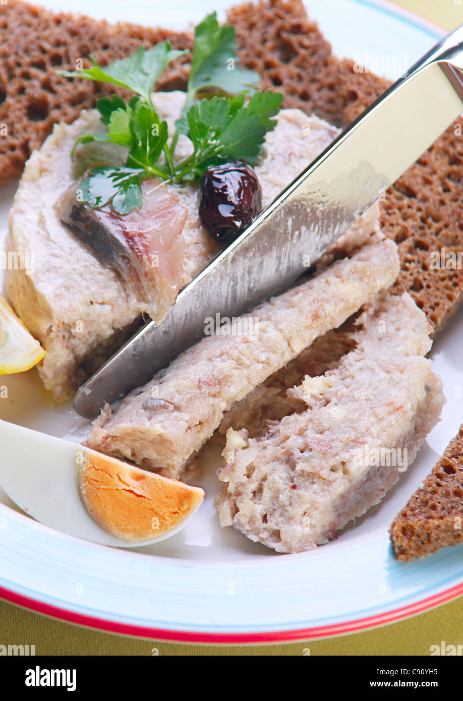 Jewish teraditional pate with fish forshmak Stock Photo