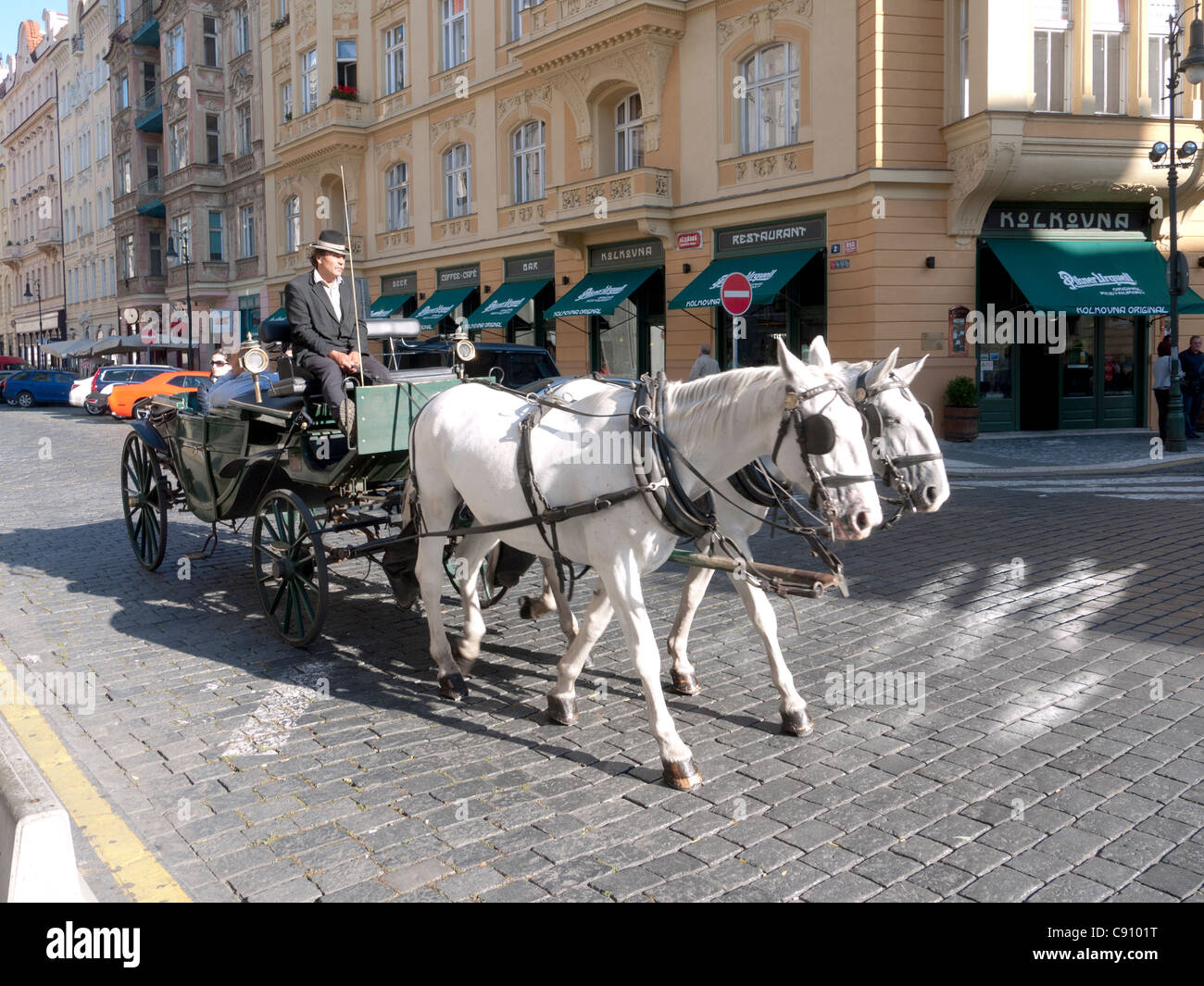 Horse carriage, Old Town, Prague Stock Photo