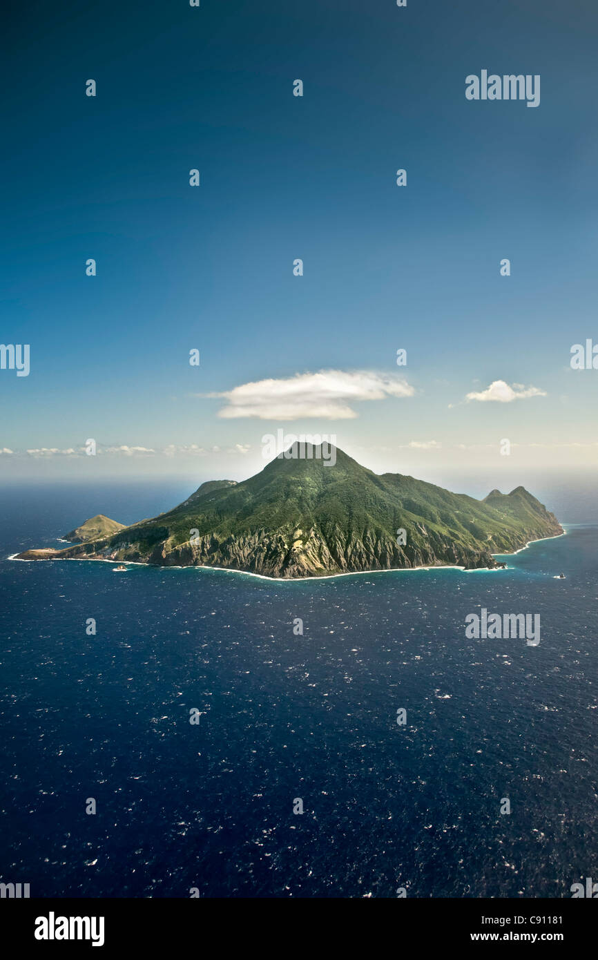 The Netherlands, Hell's Gate, Saba Island, Dutch Caribbean. Aerial. Stock Photo