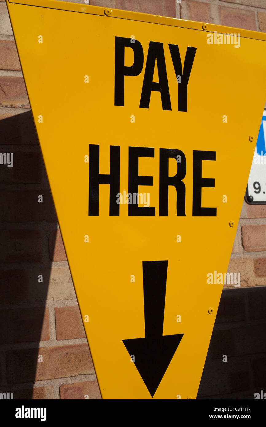 Pay Here sign Pay and display charges England UK Stock Photo Alamy
