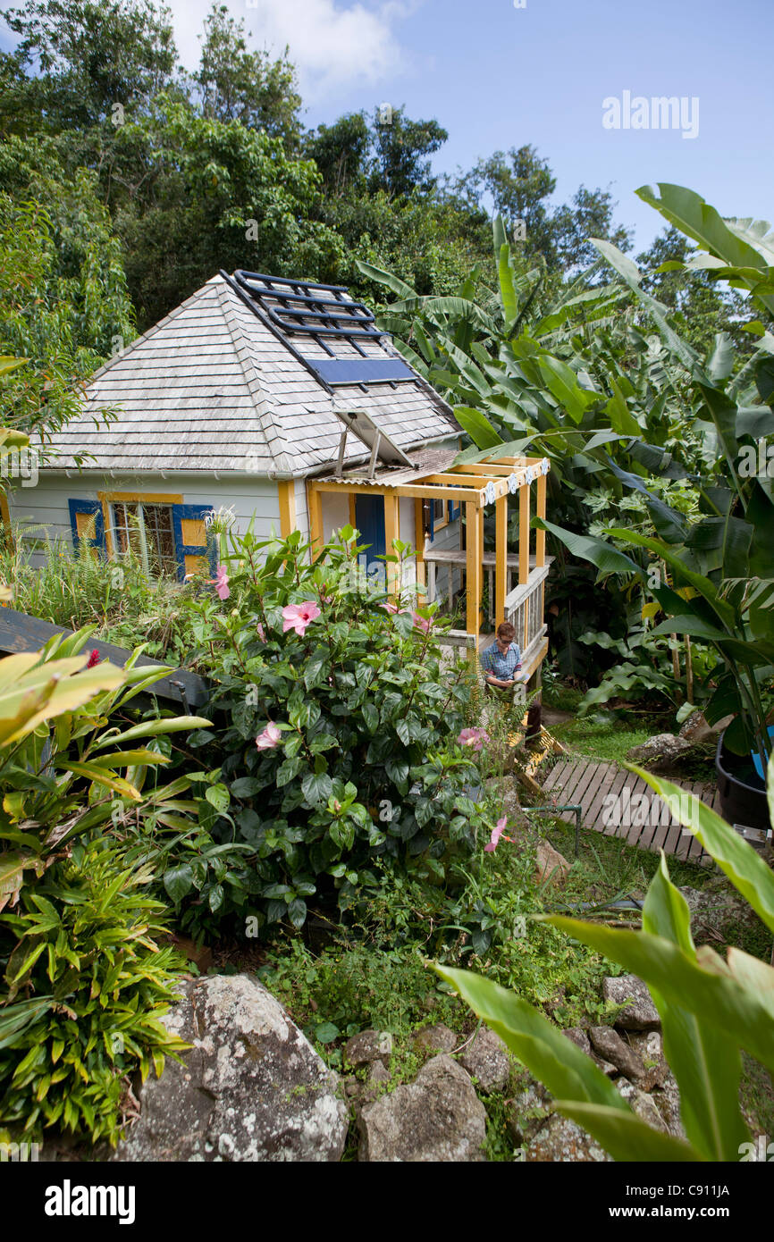 The Netherlands, Windwardside, Saba Island, Dutch Caribbean. Ecolodge Rendez Vous. Cottage. Stock Photo