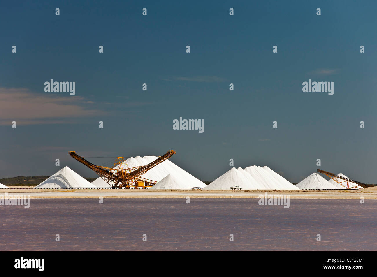 The Netherlands, Bonaire Island, Dutch Caribbean, Kralendijk, Saltmines. Stock Photo