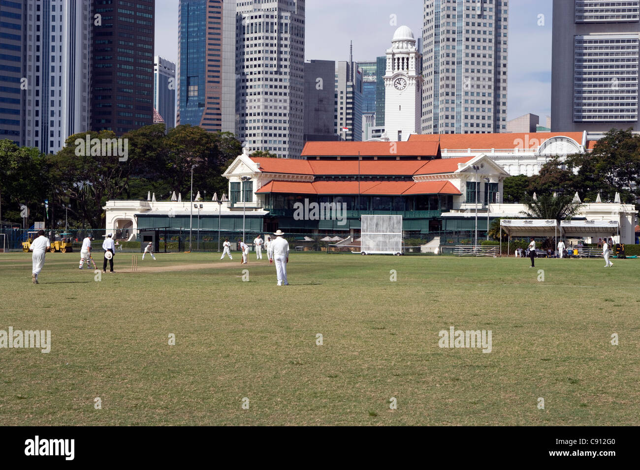 Cricket on the Padang Stock Photo