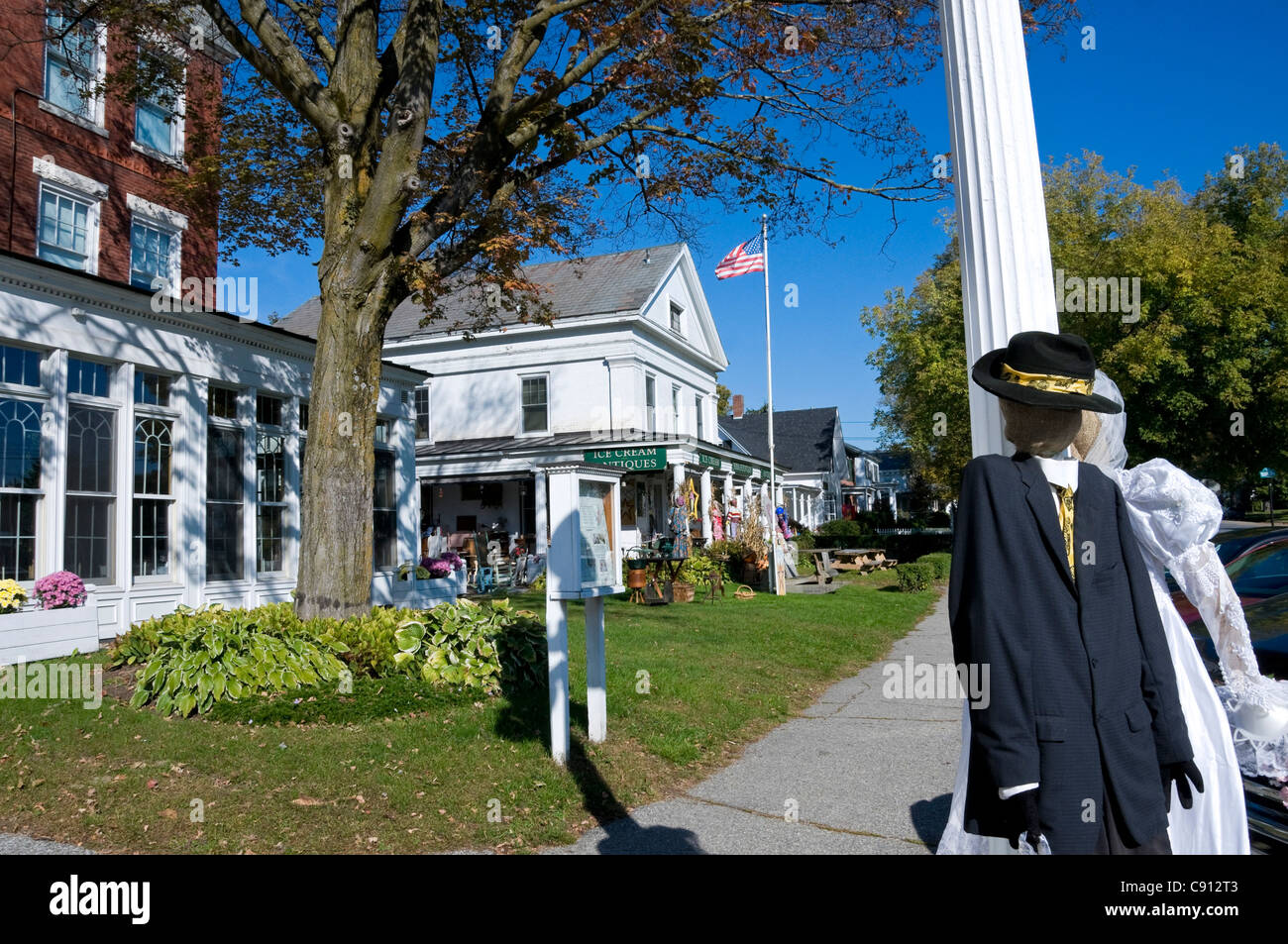 Halloween decorations Town of Brandon Vermont Stock Photo Alamy