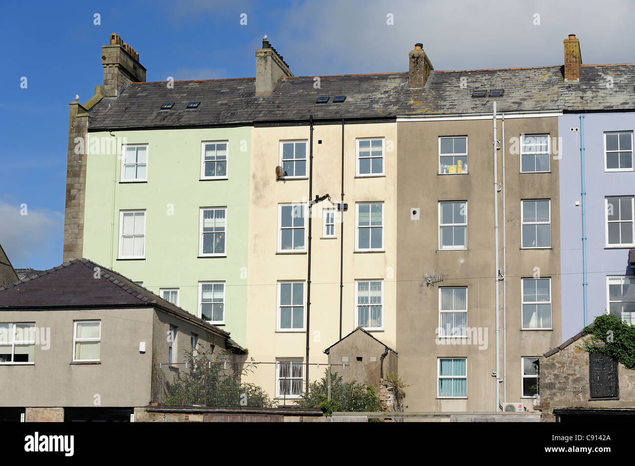 tenement flats caernarfon gwynedd north wales uk Stock Photo Alamy