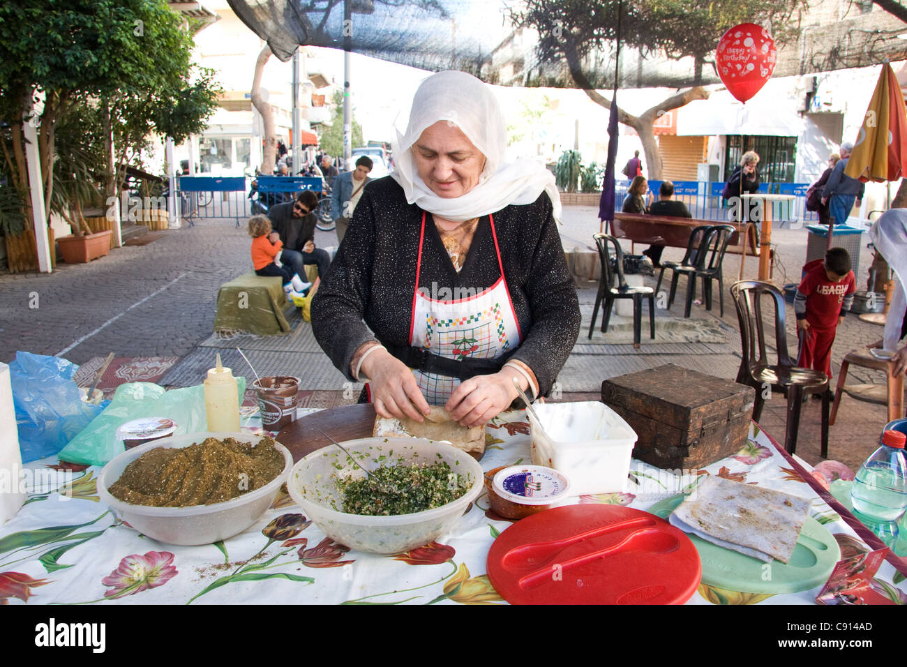 Tel Aviv Yemenite Vineyard Street Food in Israel Stock Photo - Alamy