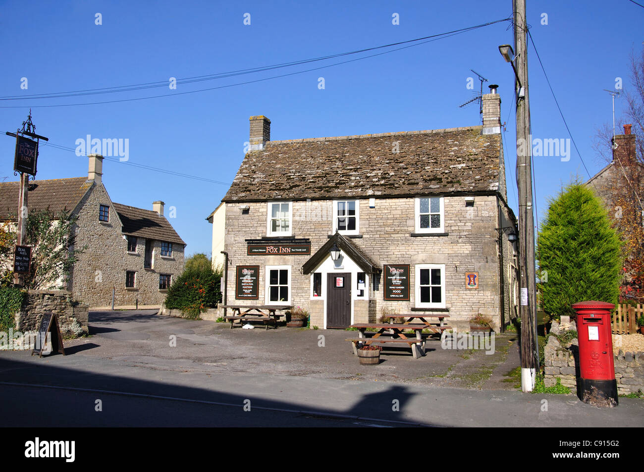 The Fox Inn, High Street, Hawkesbury Upton, Gloucestershire, England, United Kingdom Stock Photo