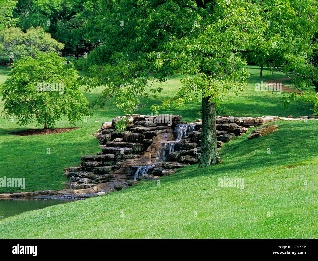 One Of The Waterfalls Created By Master Landscapers At The