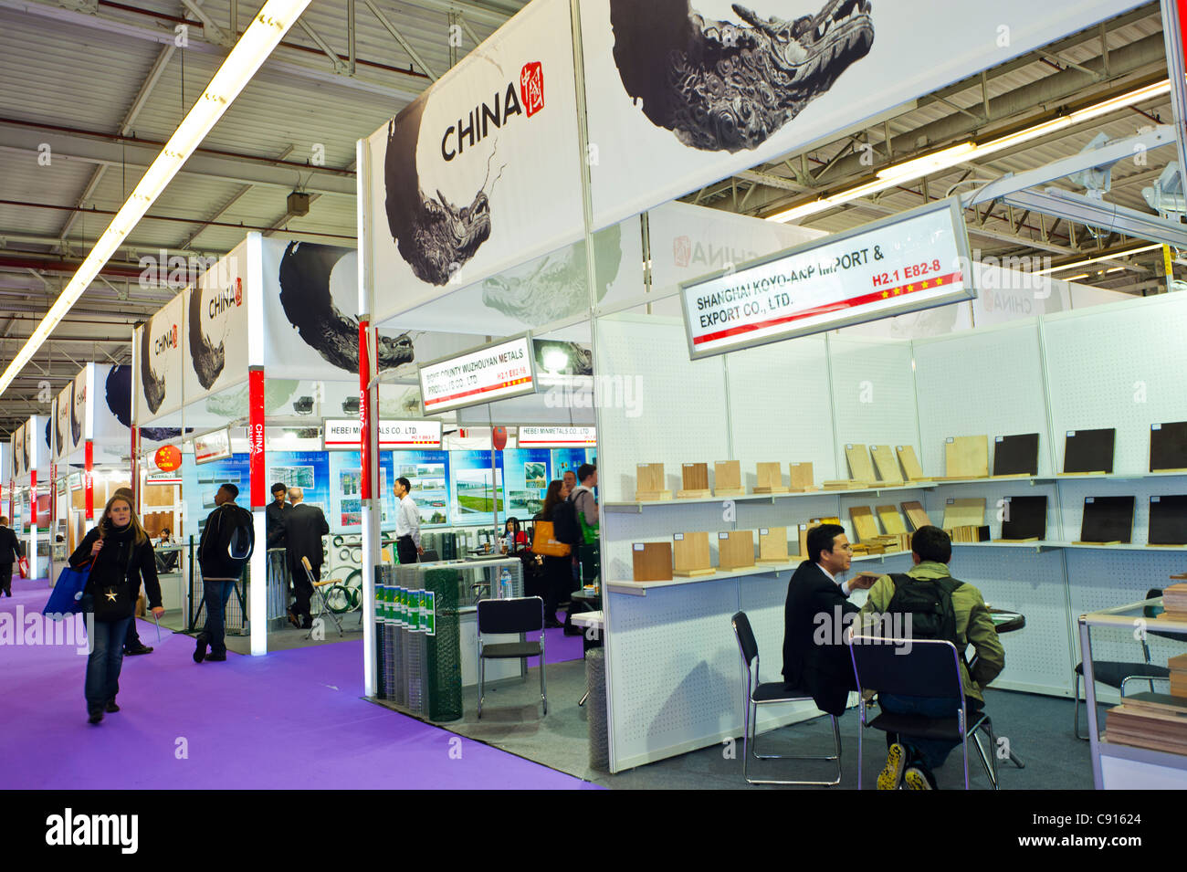 Paris, France, Batimat China Construction Materials Trade Show, Chinese Companies Stalls, Import Export, Foire Exposition, foreign business, china communist economy Stock Photo