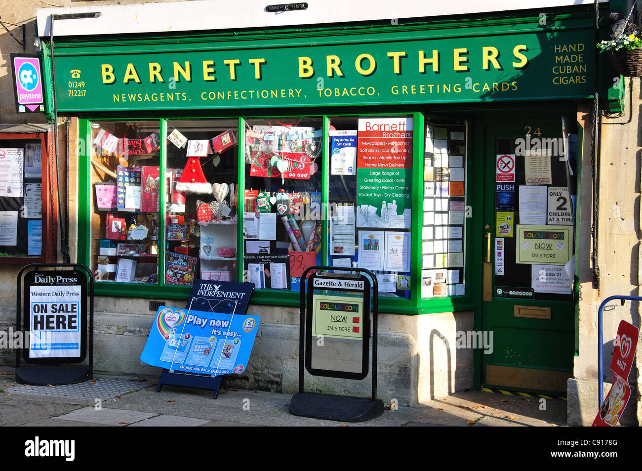 Local newsagent shop, High Street, Corsham, Wiltshire, England, United Kingdom Stock Photo