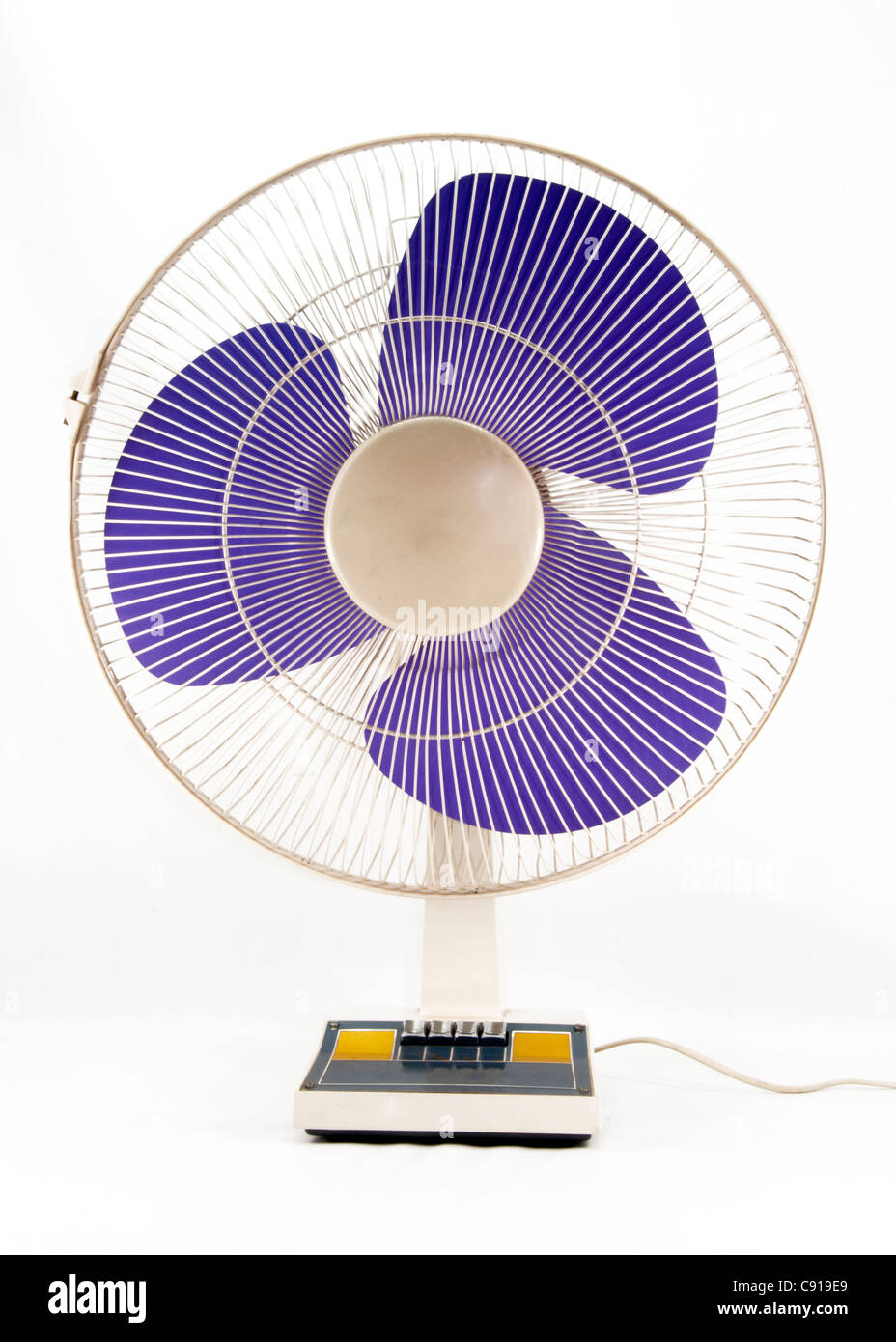 Electric fan on white background Stock Photo