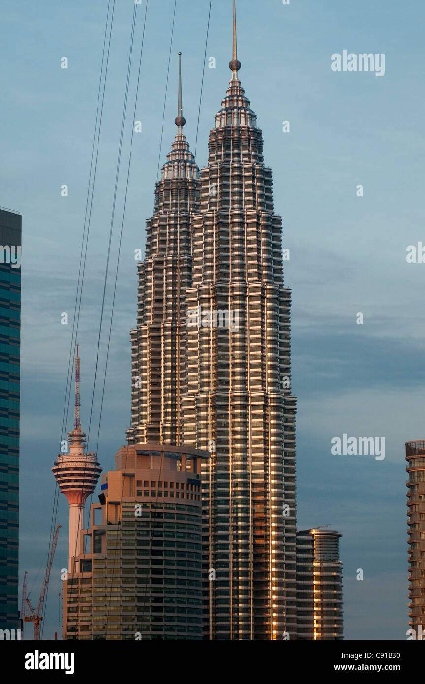 Petronas Towers in the city centre of Kuala Lumpur, Malysia, Asia Stock Photo