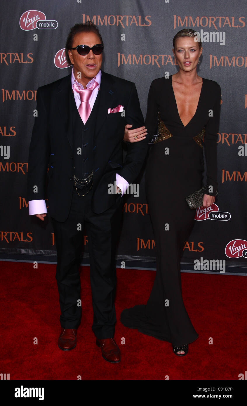 Mickey Rourke And Anastassija Makarenko Immortals World Premiere Downtown Los Angeles California 