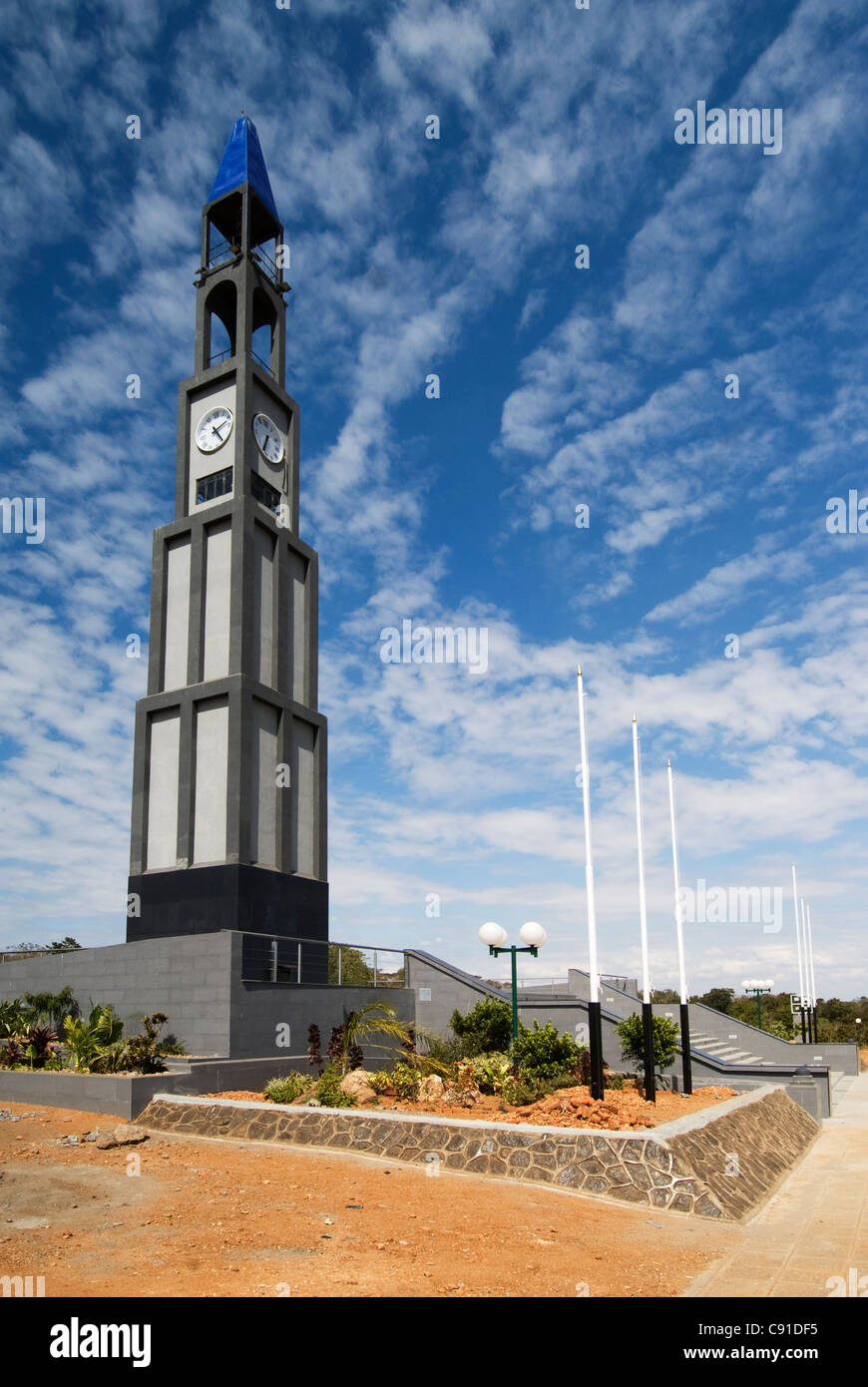 There is a memorial tower in Lilongwe to commemorate the dead of WWI and WWII. Stock Photo