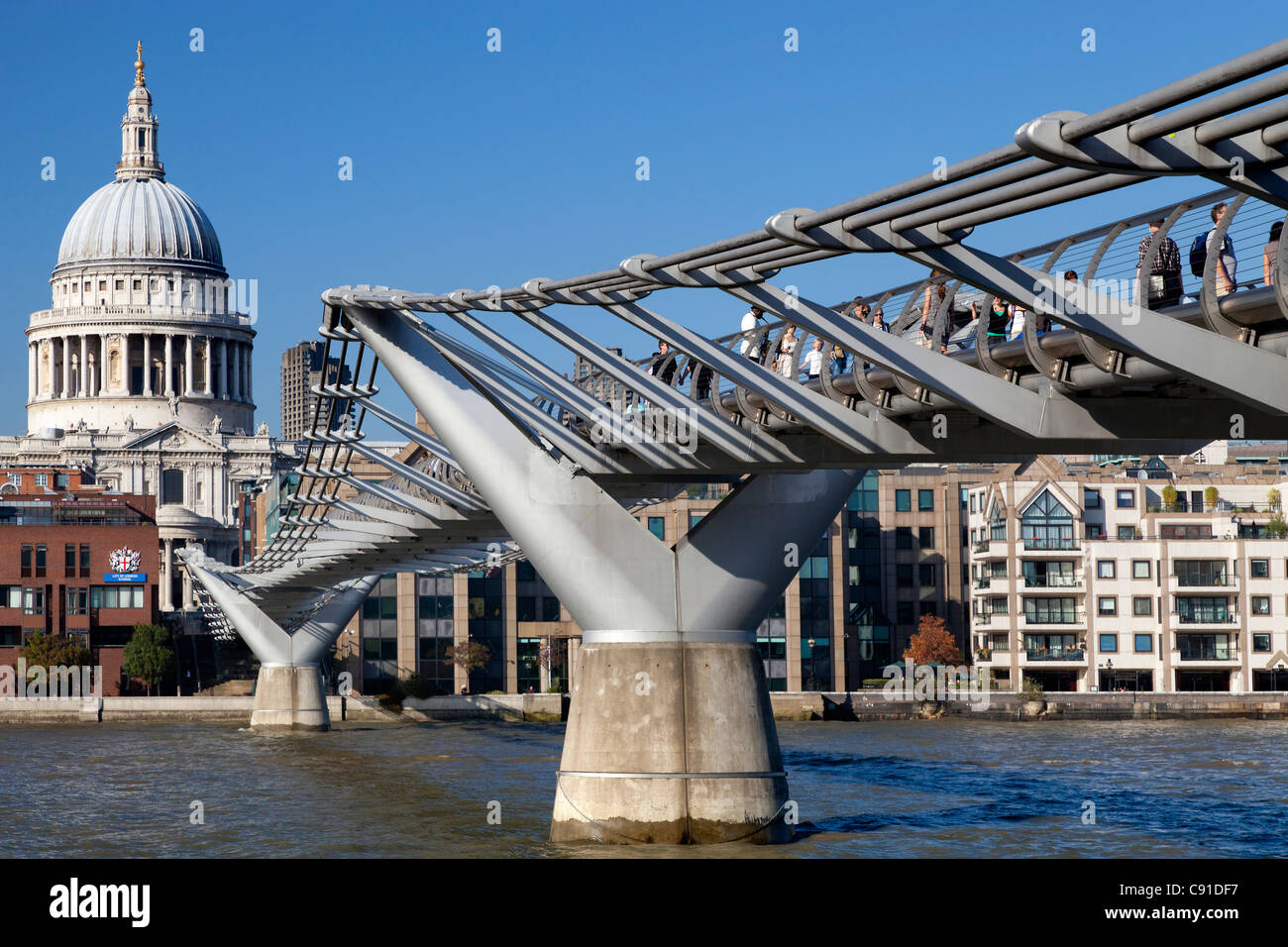 Saint Paul's Cathedral and the Millennium Bridge, London 3 Stock Photo