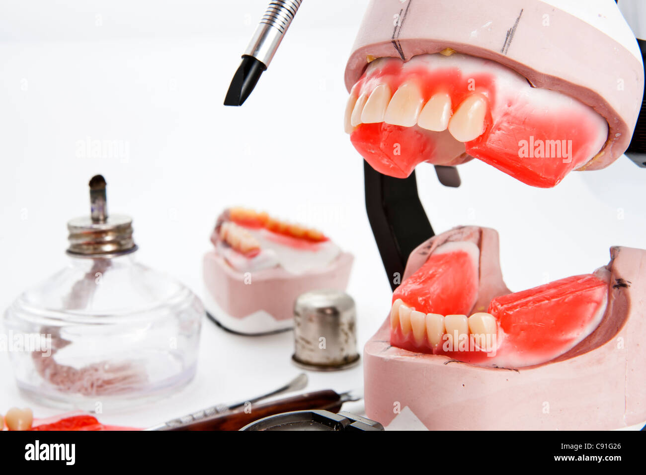 Dental lab articulator and equipments for denture Stock Photo Alamy