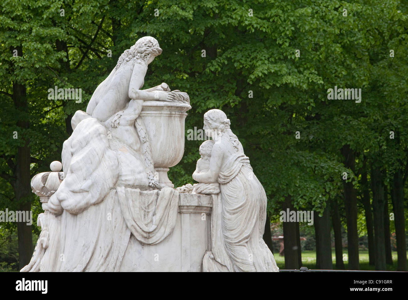Caroline Mathilde memorial in the French Garden, Celle, Lower Saxony, northern Germany Stock Photo