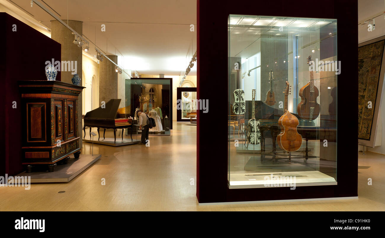 View at collection of keyboard instruments, Museum fuer Kunst und Gewerbe Hamburg, Hanseatic city of Hamburg, Germany, Europe Stock Photo