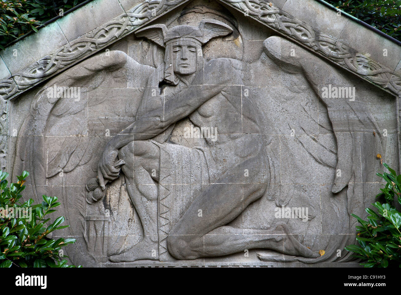 Gravestone at Ohlsdorf cemetery, Hanseatic city of Hamburg, Germany, Europe Stock Photo