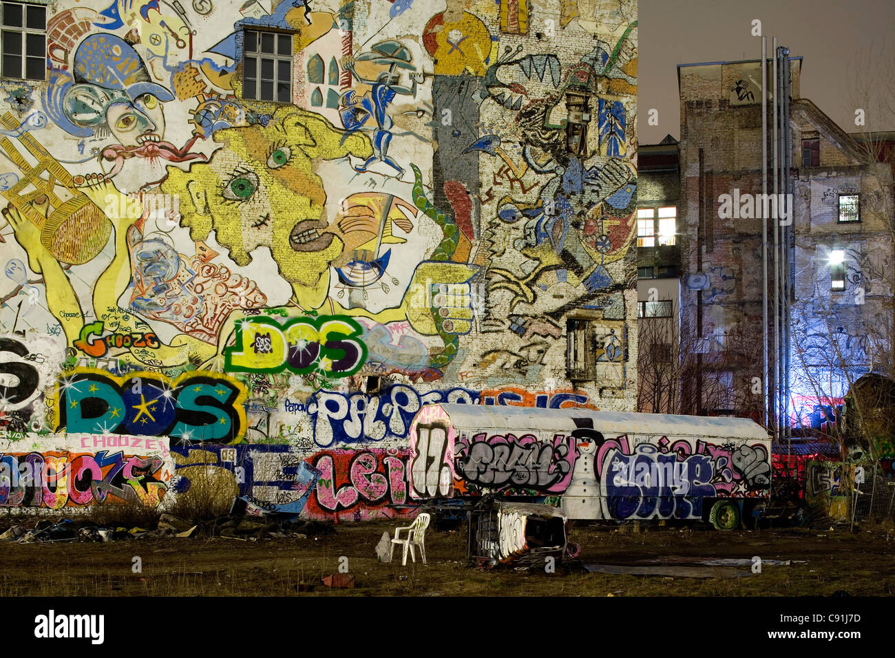 Art and culture centre Tacheles in the evening, Oranienburger street, Berlin, Germany, Europe Stock Photo