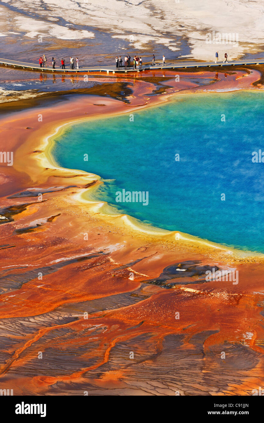 Grand Prismatic Spring, Midway Geyser Basin, Yellowstone National Park Stock Photo