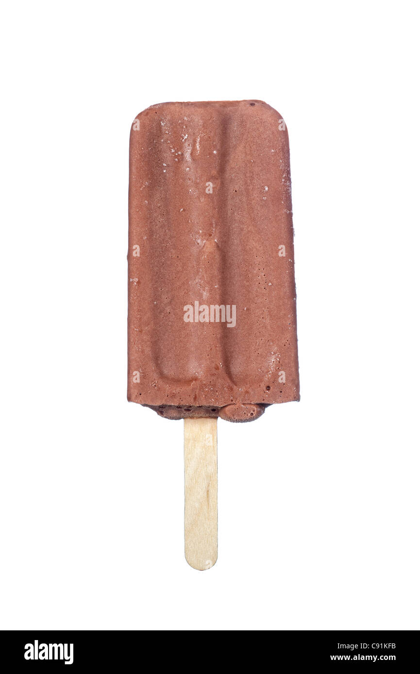 A delicious fudge Popsicle isolated on a white background Stock Photo
