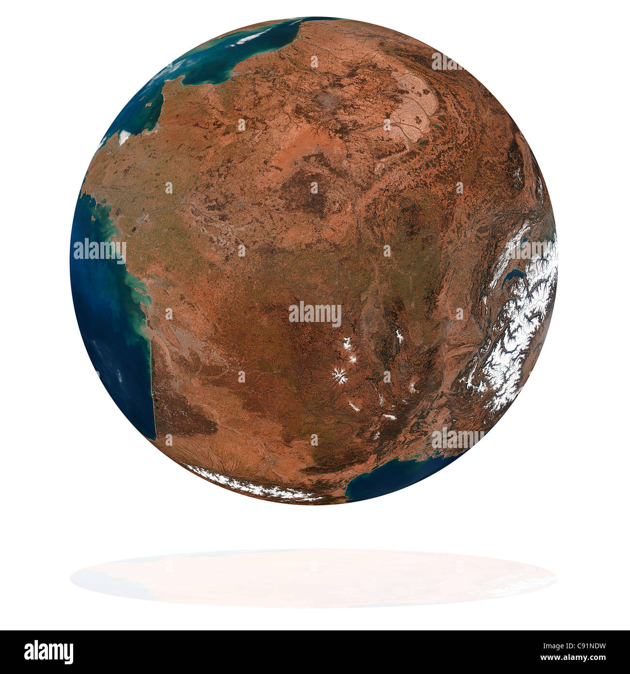 France on the Earth planet. Data source: Nasa Stock Photo