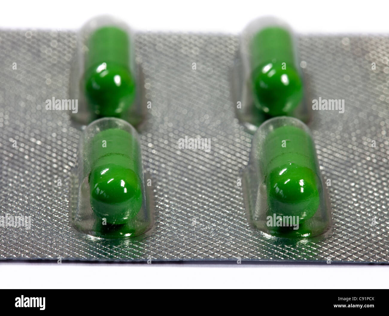 Fluoxetine Capsules (Prozac) in Blister Packaging Stock Photo