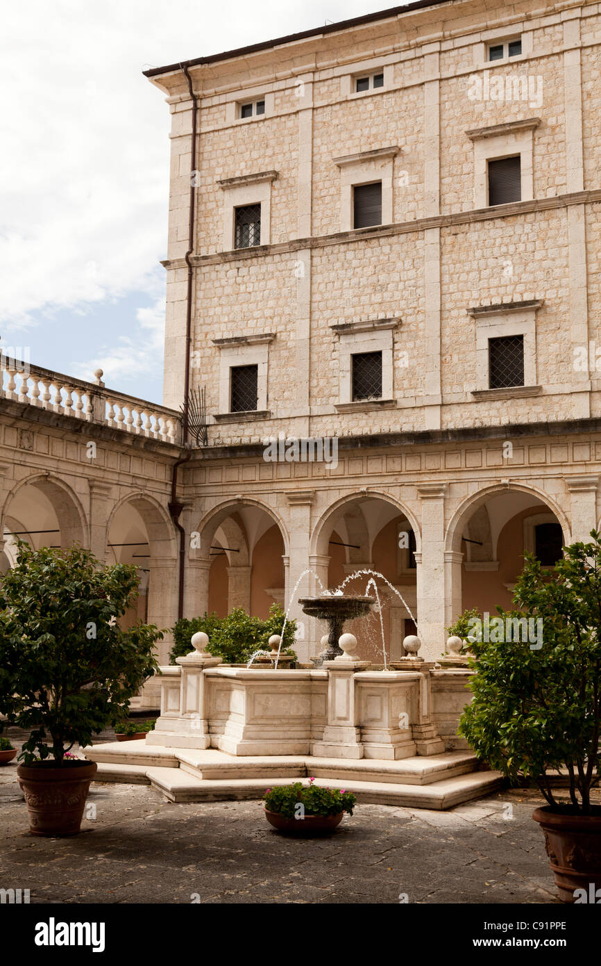 Monumental Archive Cloister at Monte cassino Abbey Stock Photo