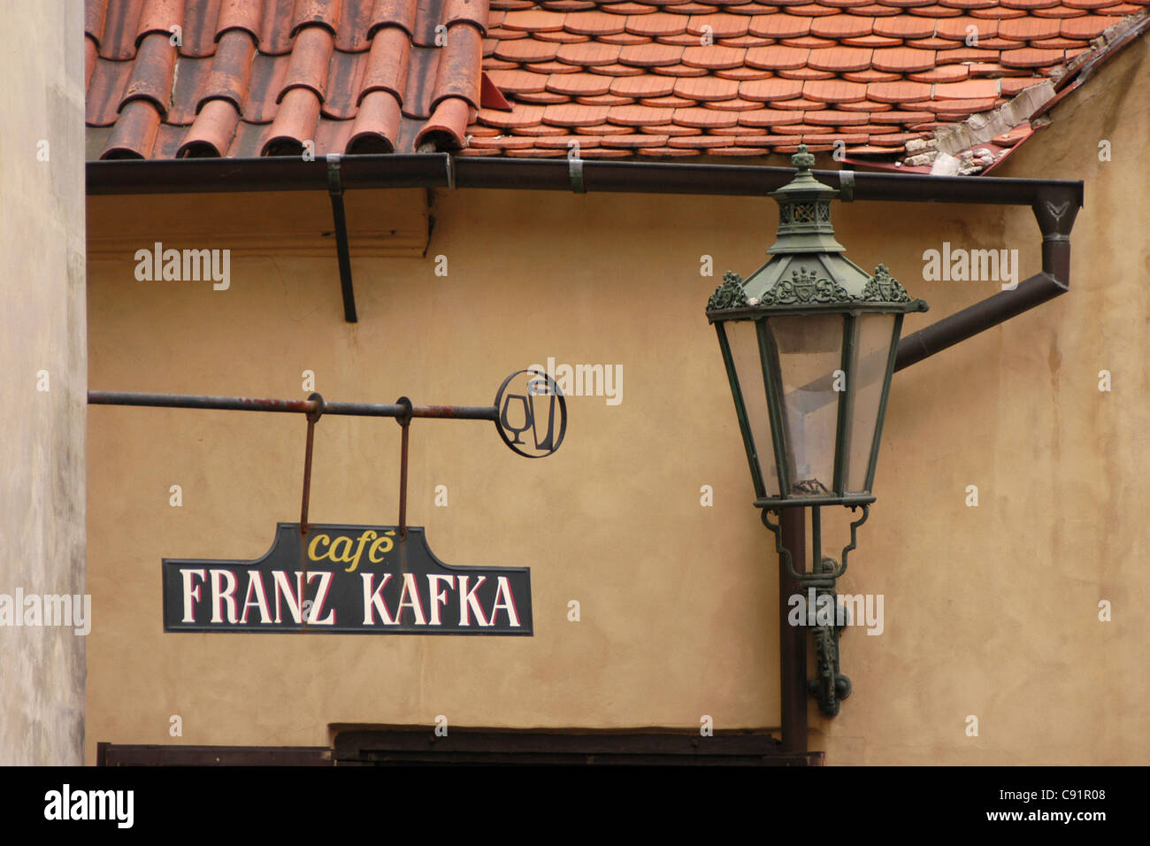 Franz Kafka Cafe in the Golden Line in the Prague Castle in Prague, Czech Republic. Stock Photo