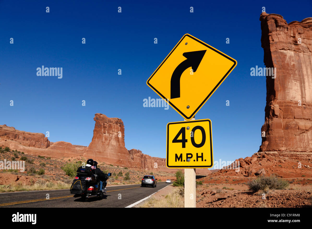 Speed Limit Sign Arches National Park Stock Photo Alamy