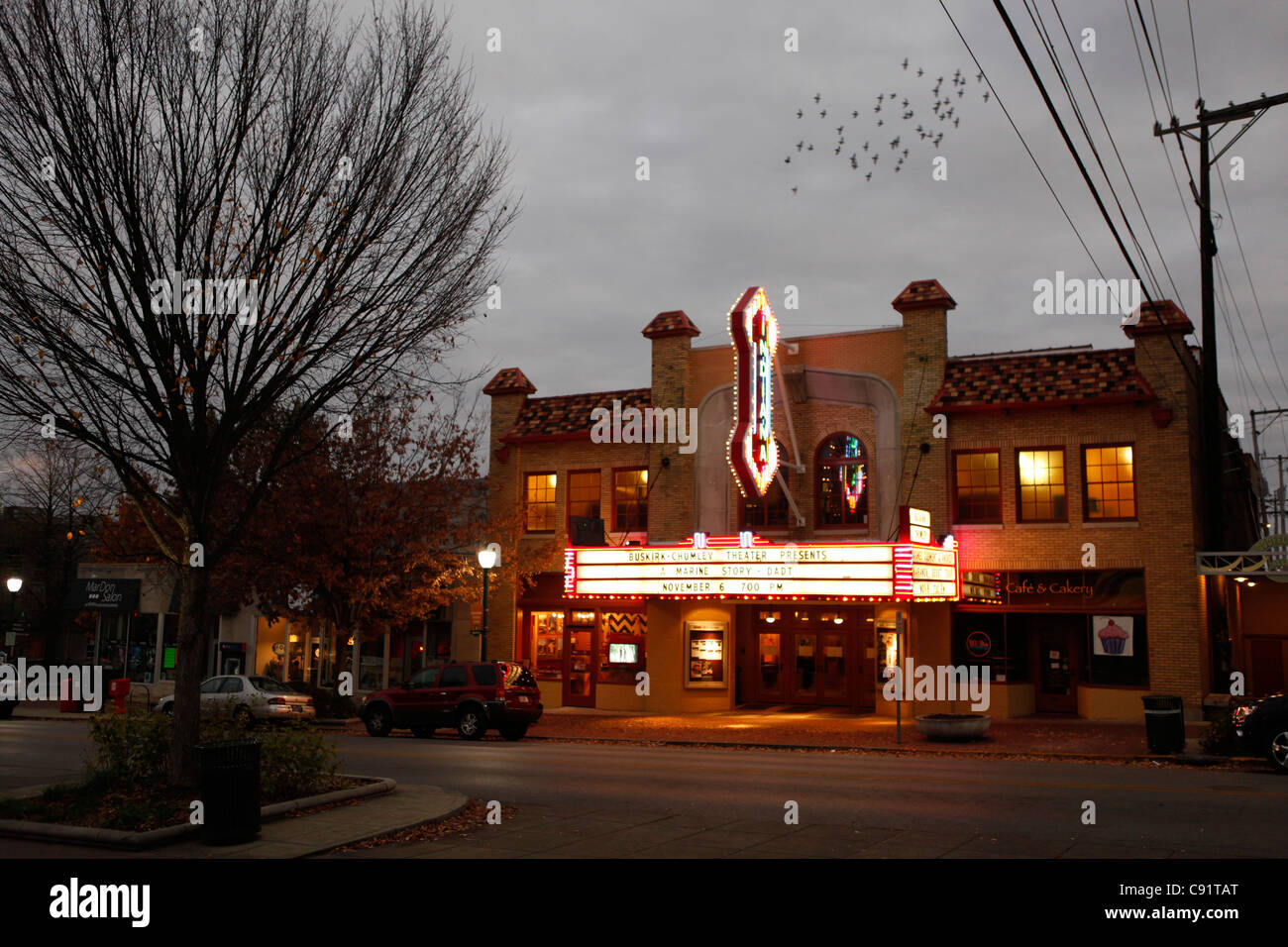 Bloomington Indiana Buskirk Chumley Theatre theater downtown night