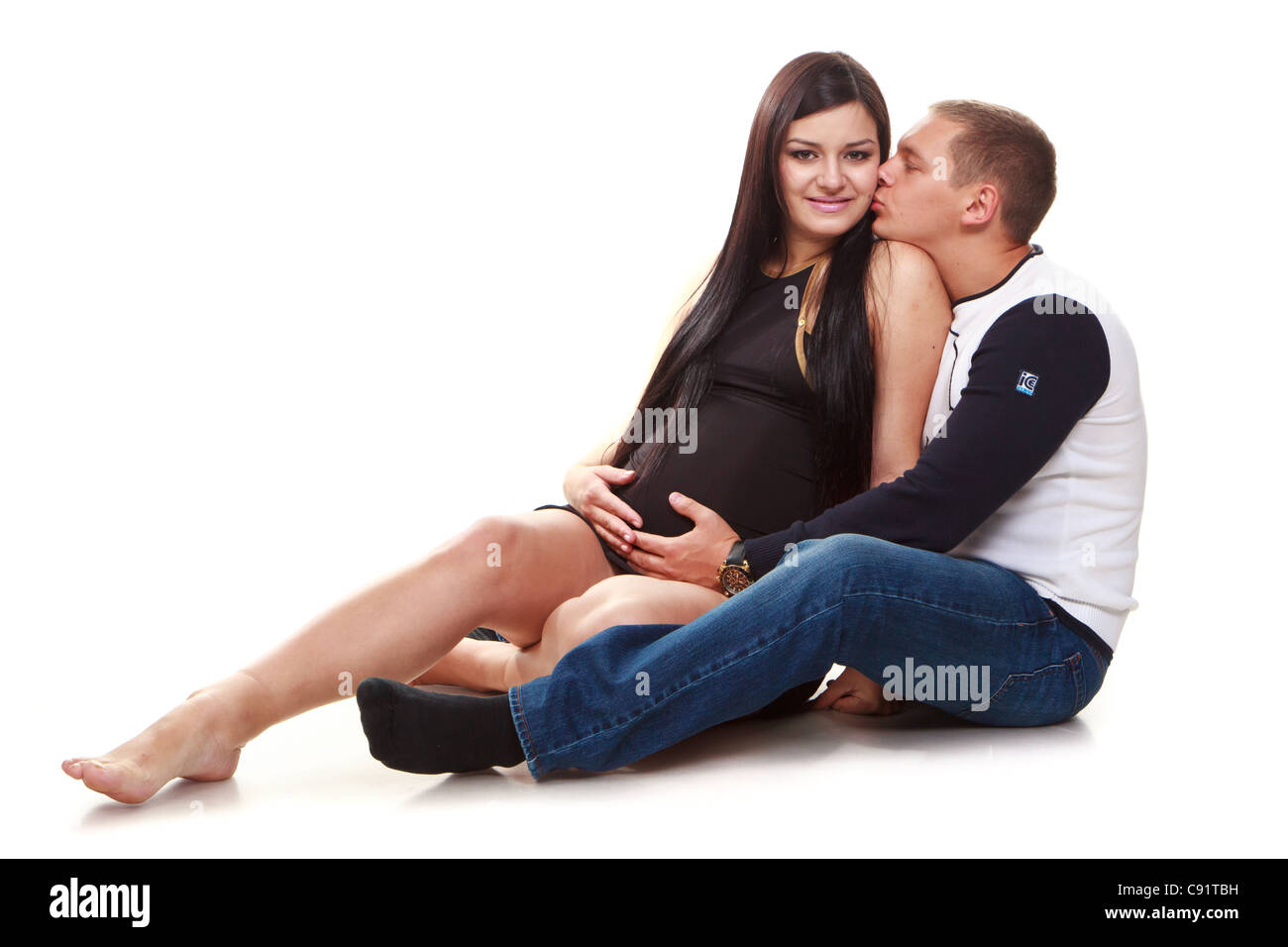 Happy couple expecting a baby Stock Photo