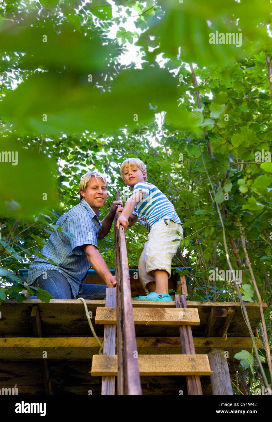 Treehouse Children Boy High Resolution Stock Photography and Images - Alamy
