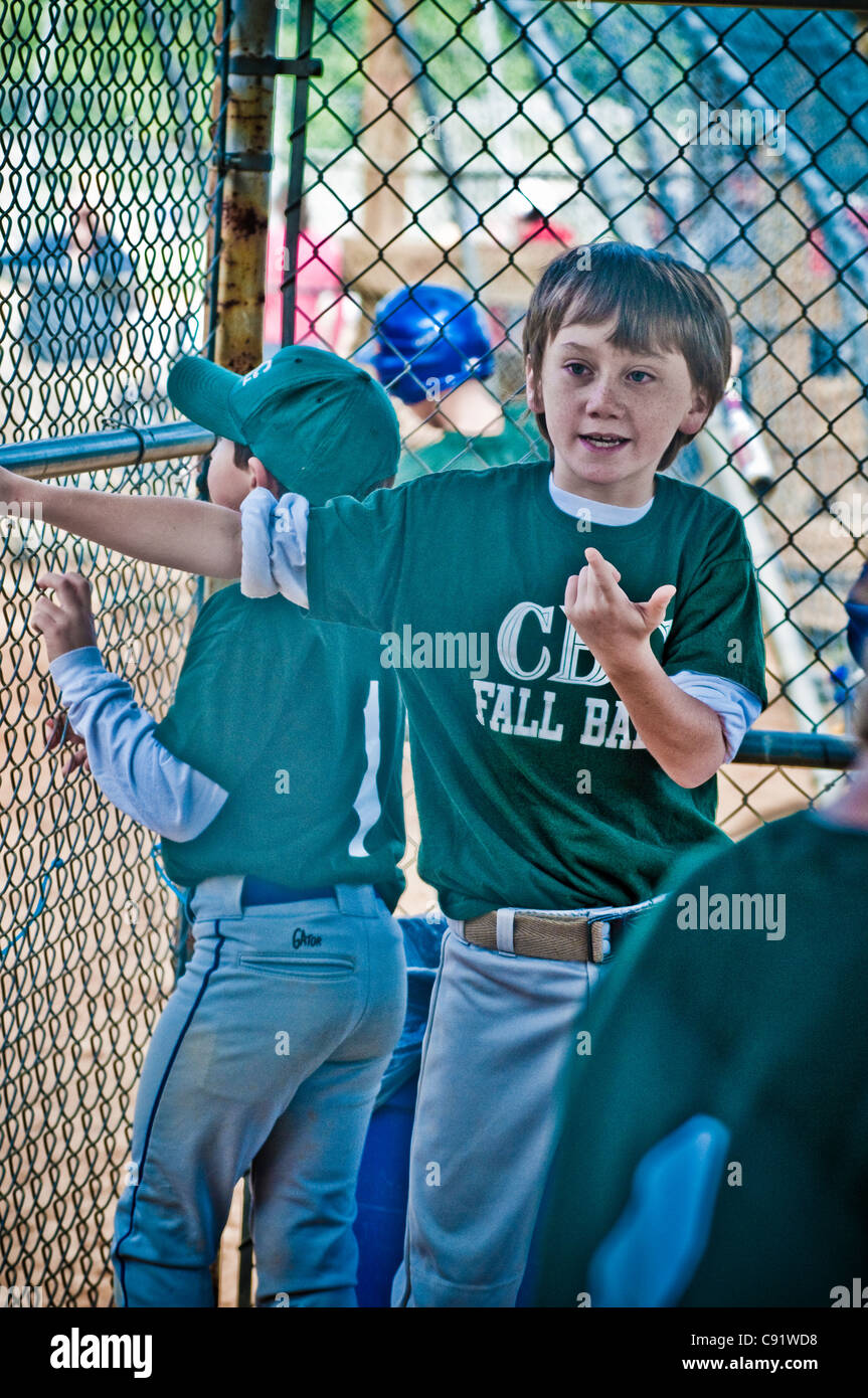 Boys Youth softball baseball game Stock Photo Alamy