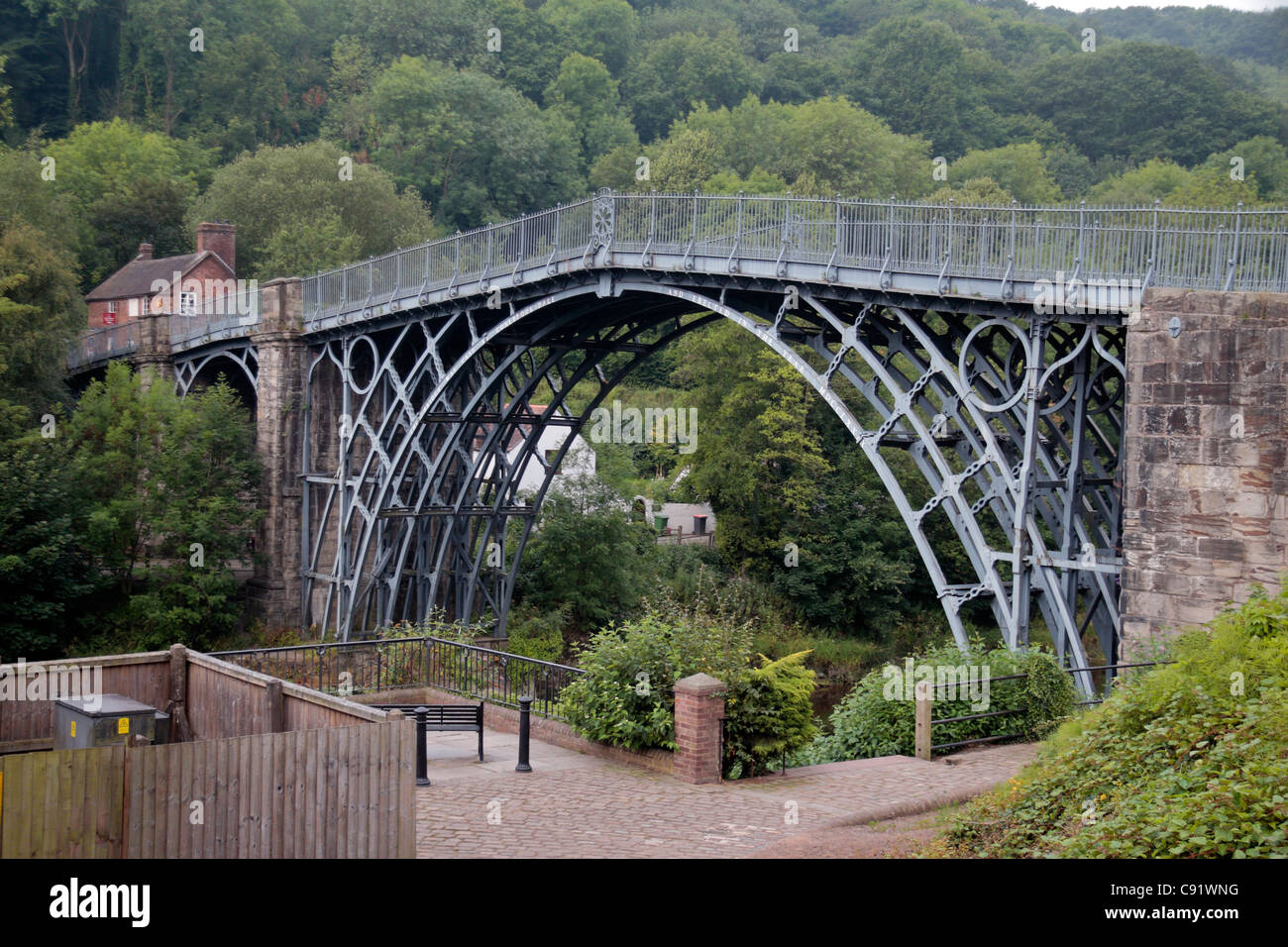 The historic Iron Bridge, the first of its kind built in 1779, in