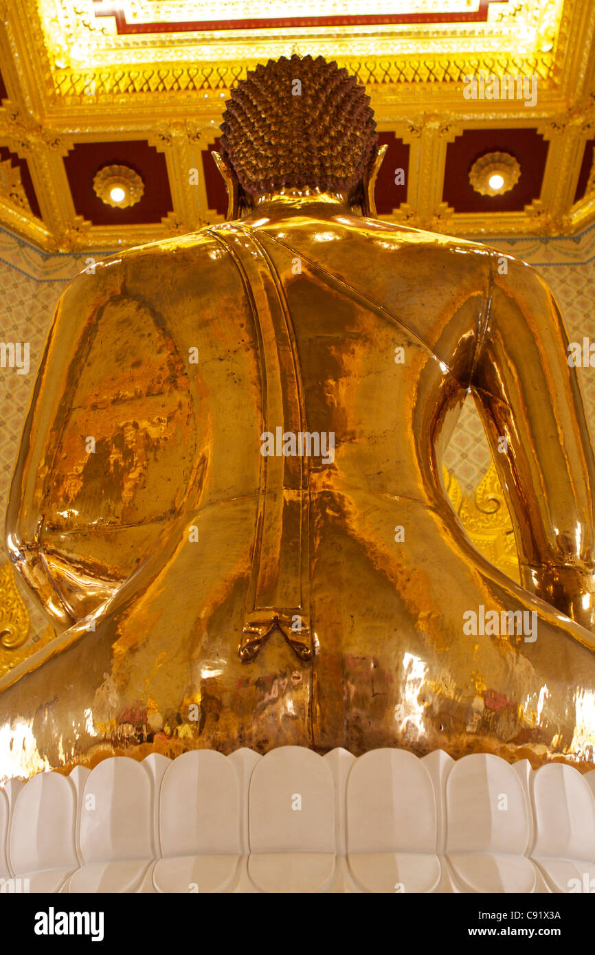 The back of the Sukhothai Traimit Golden Buddha the largest golden Buddha in the world weighing 5 tons and more than 700 years Stock Photo