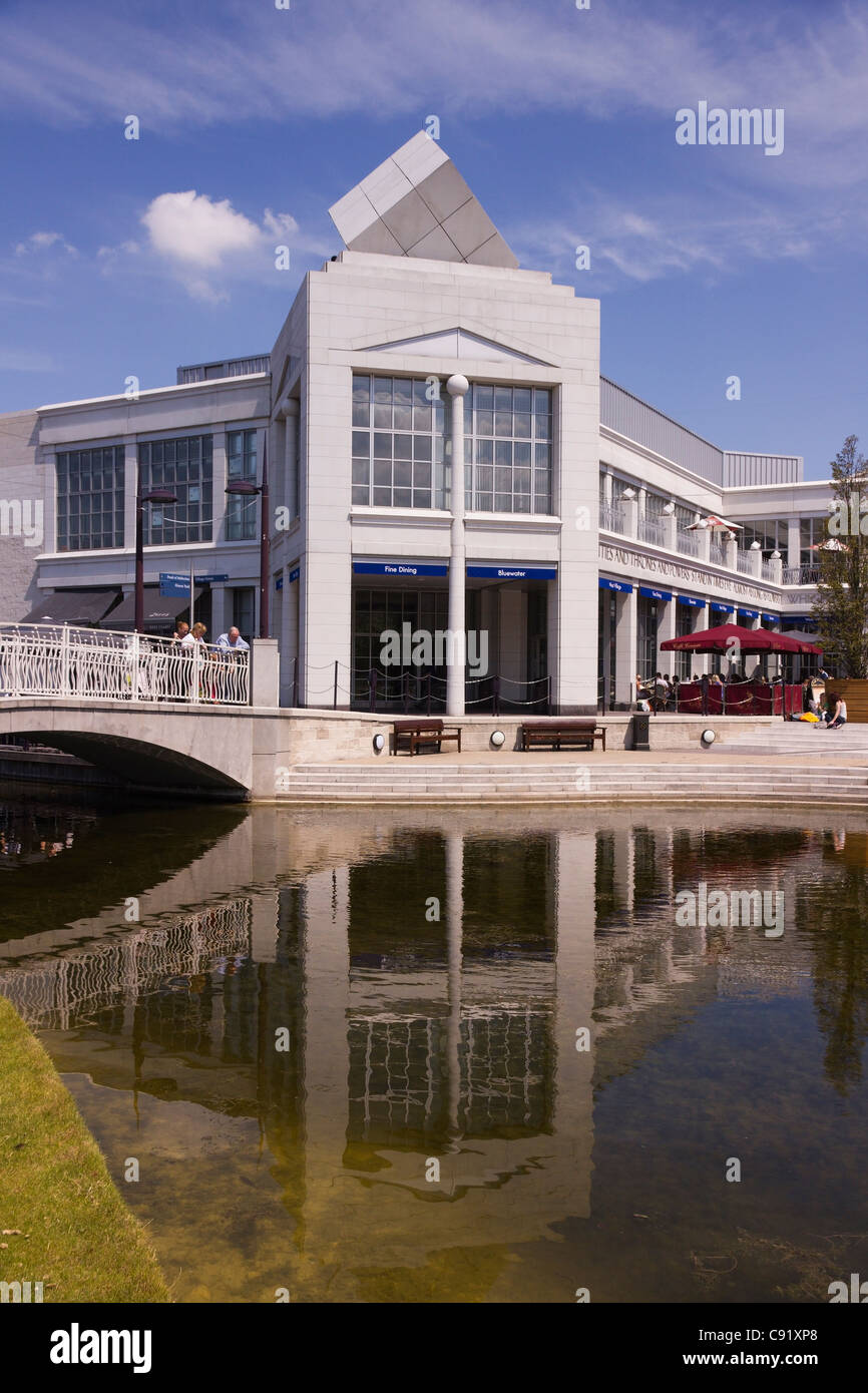 Modern architecture at Bluewater shopping centre, Greenhithe, Kent, England, UK Stock Photo