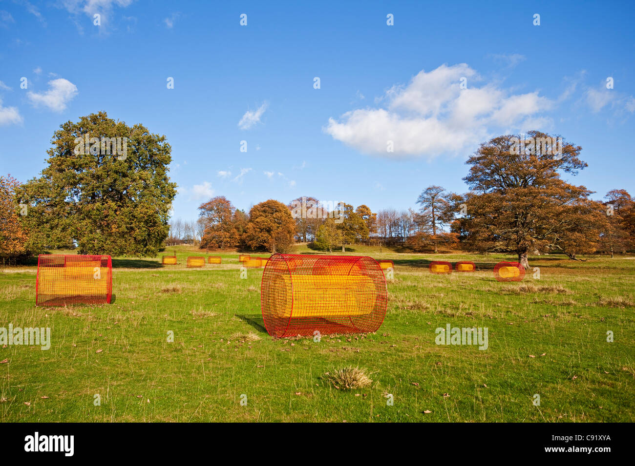 A landscape view in Yorkshire Sculpture Park Wakefield West Yorkshire UK Stock Photo