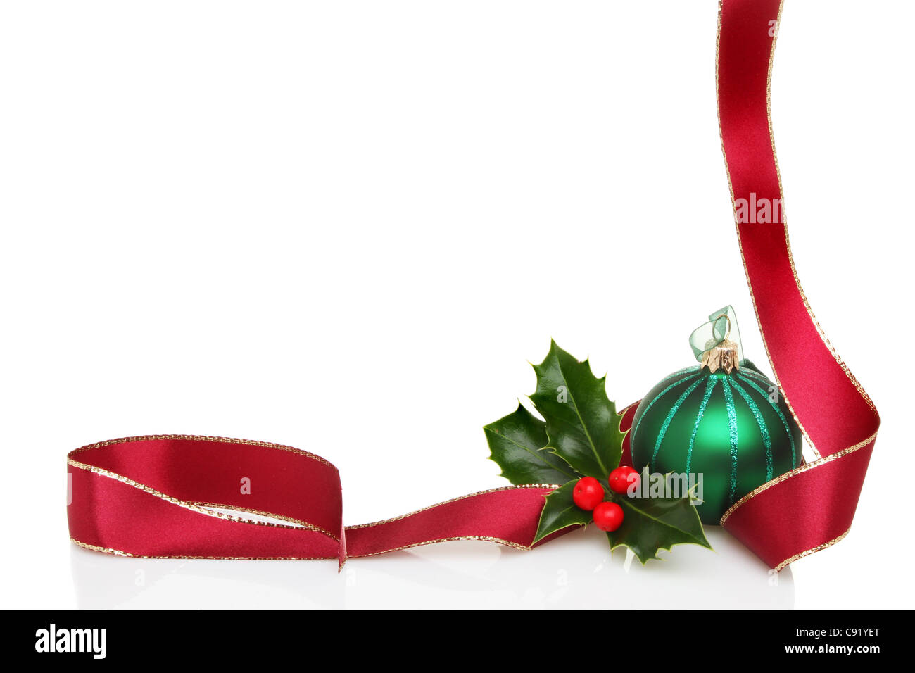 Christmas border ribbon hi-res stock photography and images - Alamy, image size:1300x956