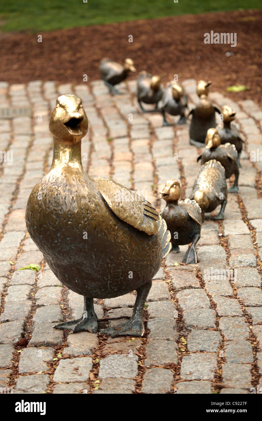 The statue known as Make Way for Ducklings was inspired by the duck's