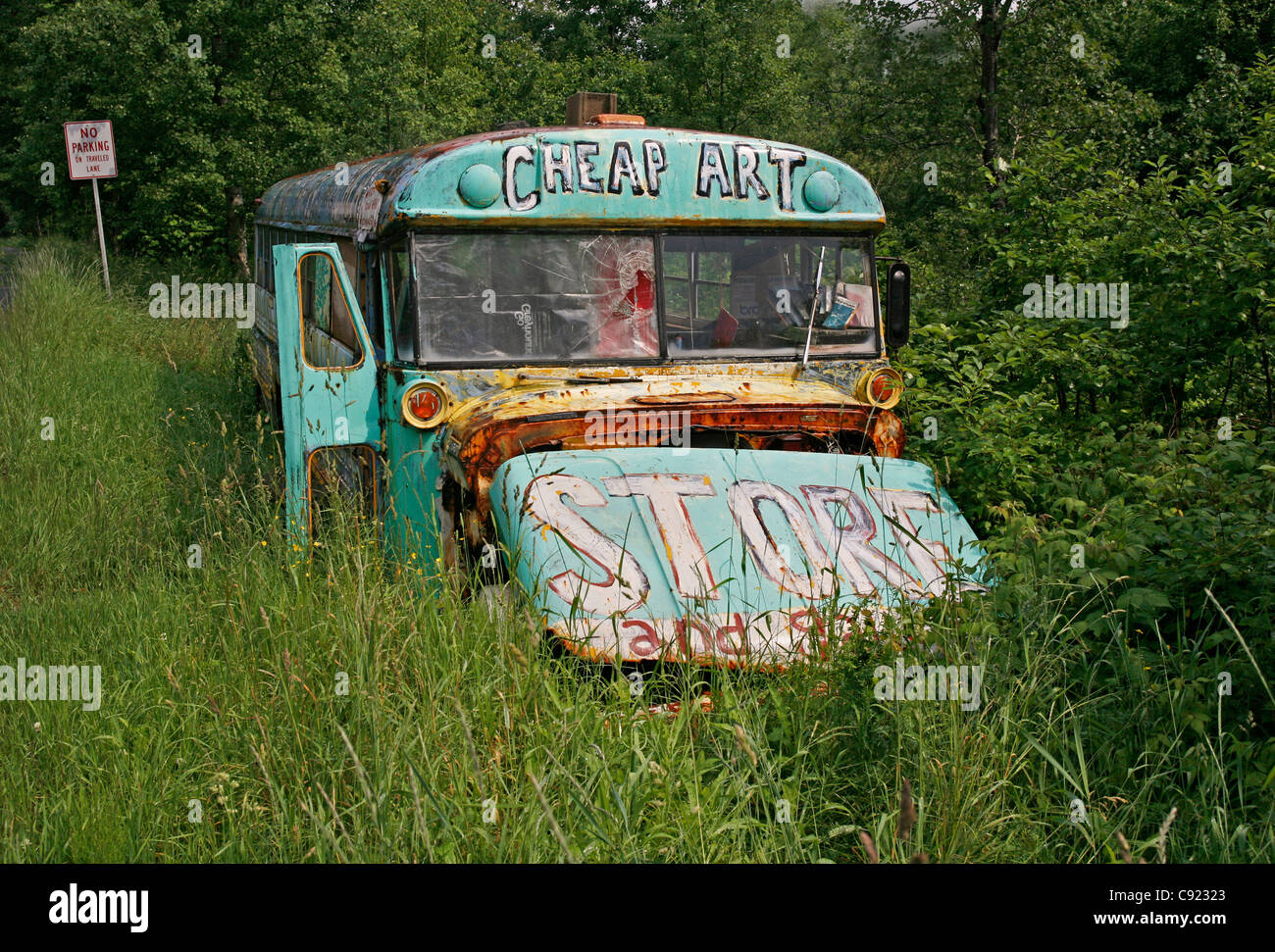 Bread & Puppet bus store in VT Stock Photo Alamy